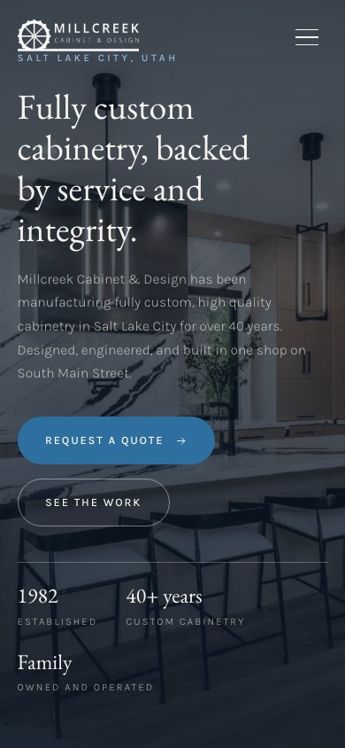 The new homepage on a phone