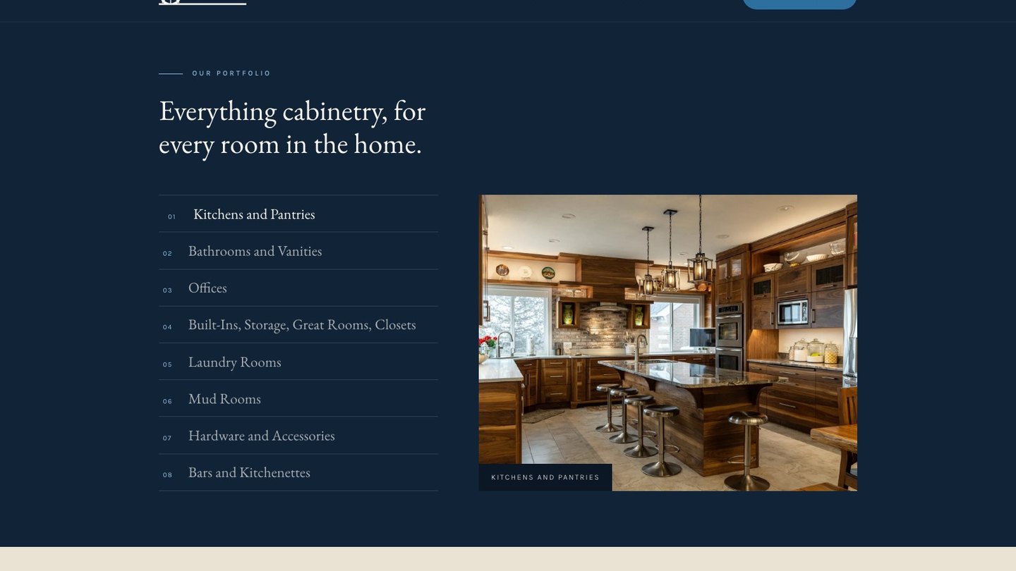 The portfolio section of the new homepage